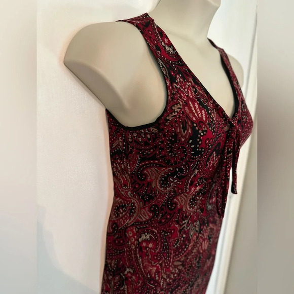 Vintage Red Paisley Y2K Kathie Lee Collection Dress size Medium 8/10 #1334 - Picture 3 of 11